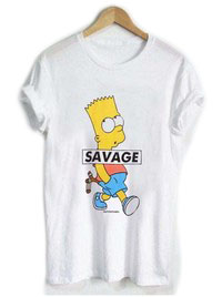 Little Bart Simpson Savage "T-shirt Blanc"