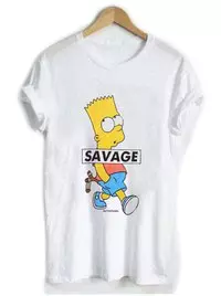 Little Bart Simpson Savage "T-shirt Blanc"