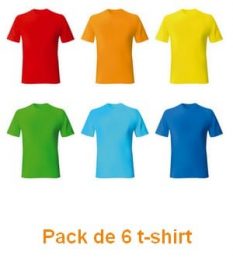 Pack de 6 t-shirts pour Homme