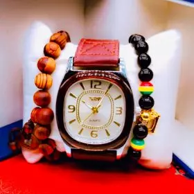 Ensemble montre plus bracelet Afrique noir