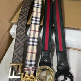 Pack de 4 ceintures Louis Vuitton Gucci Burberry